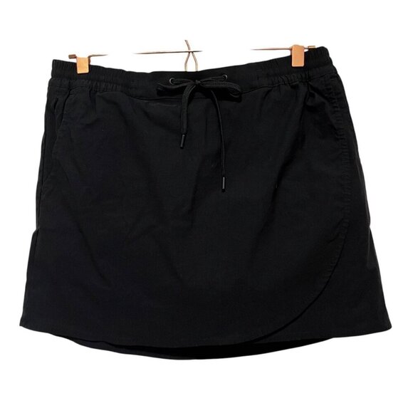 Eddie Bauer Womens Large Black Tulip Hem Skort With Drawstring & Pockets Logo - Picture 1 of 8